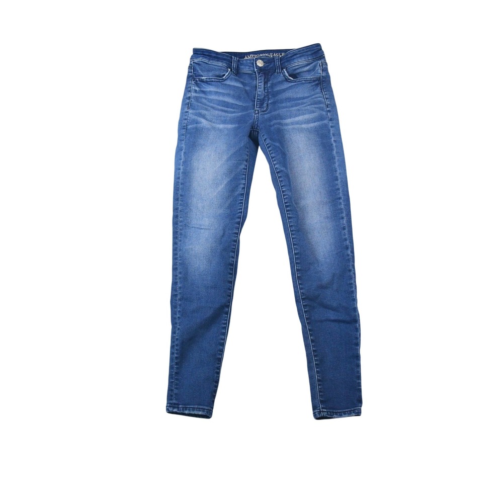 American Eagle Hi-Rise Jegging Women 6 Blue Super Stretch Skinny Jeans